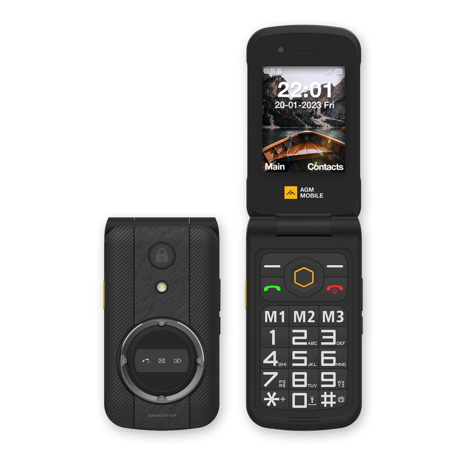 AGM M8 FLIP, Téléphone à clapet robuste 4G, Touche latérale SOS