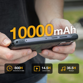 AGM H Max | Résistant | Batterie de 10000 mAh | Léger et Fin | Écran 90 Hz | Double SIM 4G | Android 14