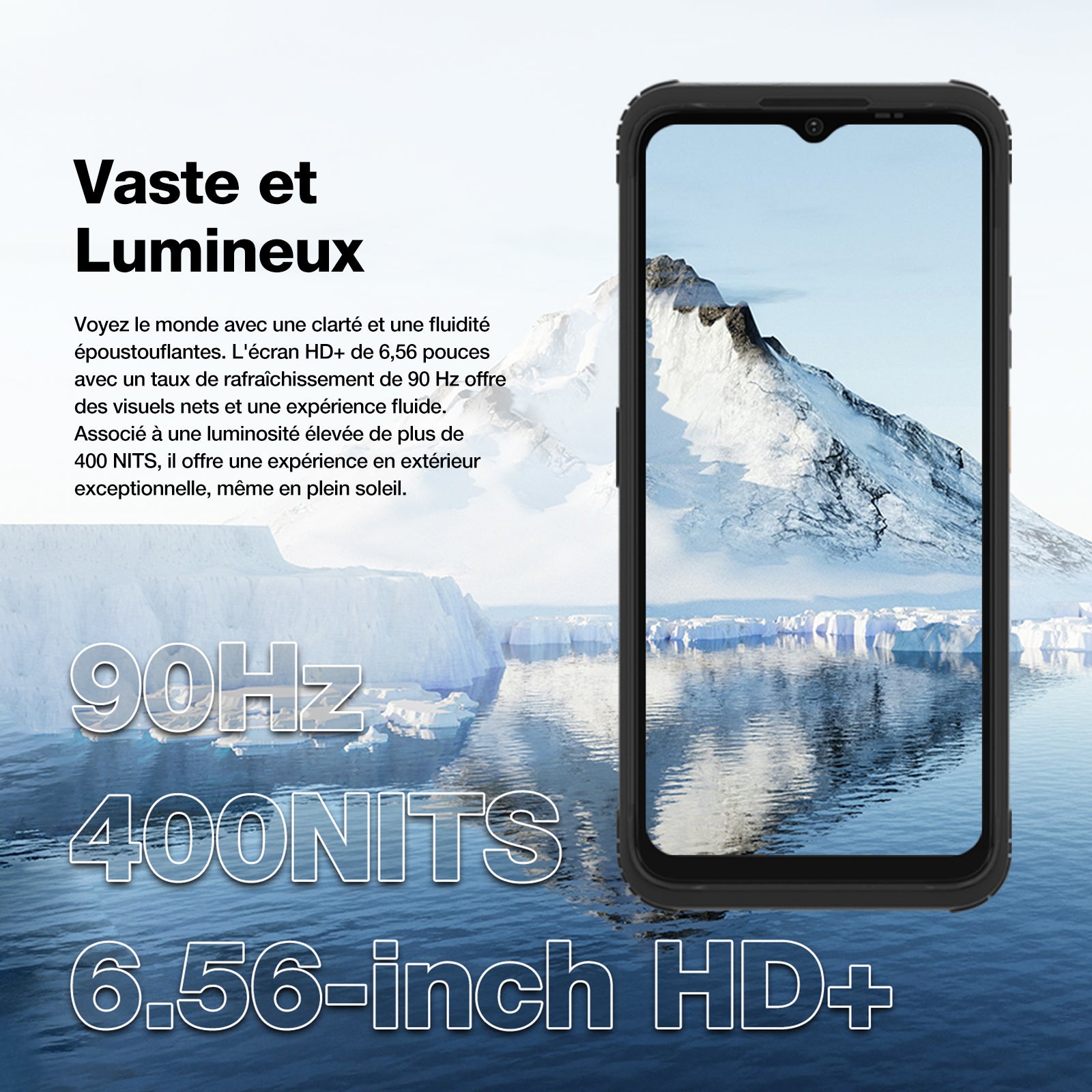 AGM H Max | Résistant | Batterie de 10000 mAh | Léger et Fin | Écran 90 Hz | Double SIM 4G | Android 14