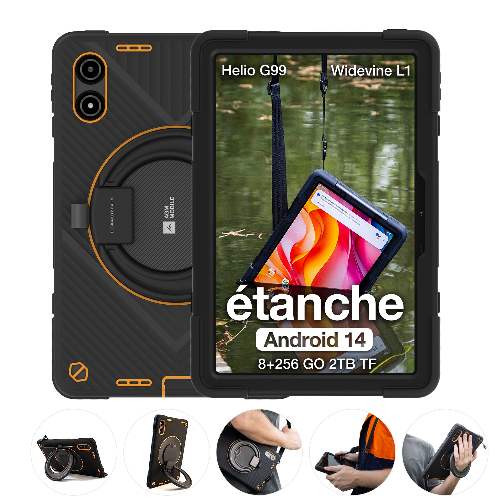 AGM PAD P2 Active | 4G LTE | Robuste | Coque Amovible | Widevine L1 | Helio G99 | Android 14